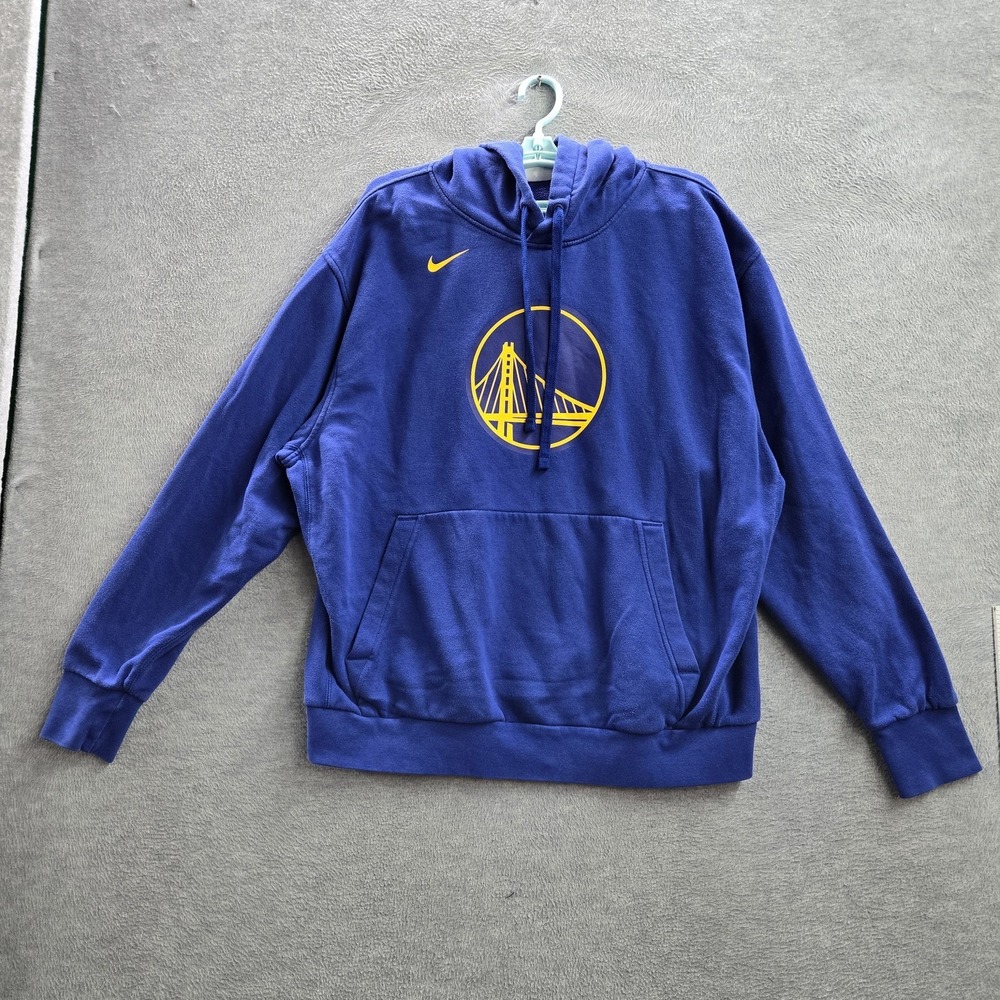 Golden State Warriors Men Hoodie XL Blue Nike Fleece Team Logo Activewear Long